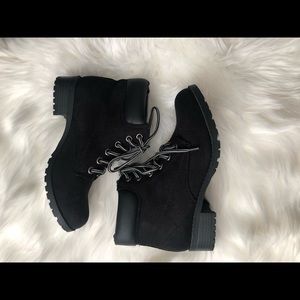 Soda Black Combat Boots